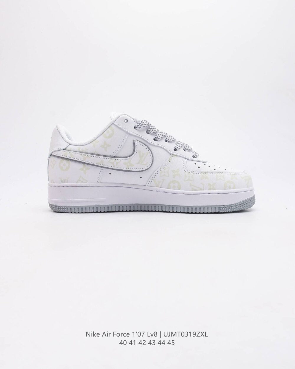 Louis Vuitton x Nike Air Force 1 Monogram Grey Frost Edition (Custom)